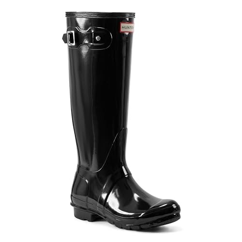 Hunter Womens Original Tall Gloss Rain Boots - Black
