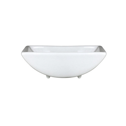 Bright White 3-1/2 oz Porcelain Rectangular Scooped Bowl