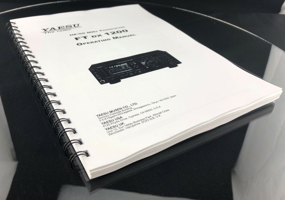 Yaesu FT dx 1200 Transceiver Instruction Manual Operating Guide Coil Bound