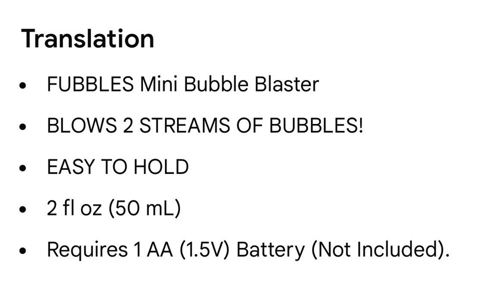 NEW Sealed Fubbles Mini 2 Bubble Stream Blaster & Solution-Ages 3+ Pink Handle