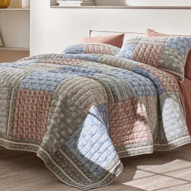 Company Cotton Anvitha Patchwork Quilted Sham - Multi, Euro