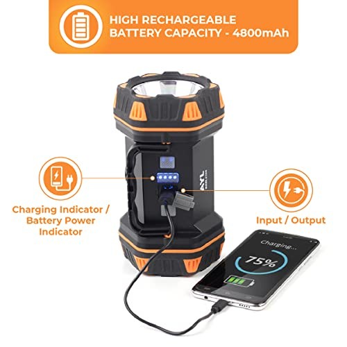 LED Camping Lantern Rechargeable, Camping Flashlight 8 Light Modes, 4800mAh