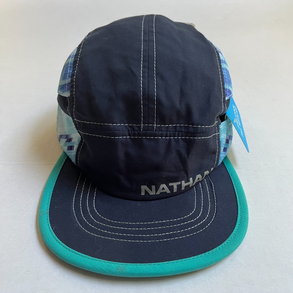 Nathan RunCool Ice Hat Cap Stash Pockets for Ice One Size Adjustable Blue NWT