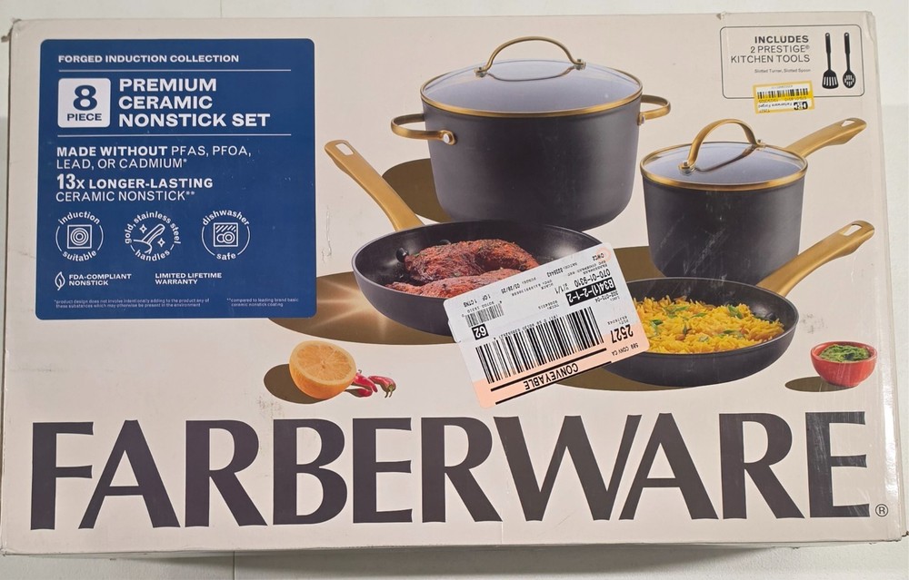Farberware 8 Pc Premium Ceramic Nonstick Cookware Set