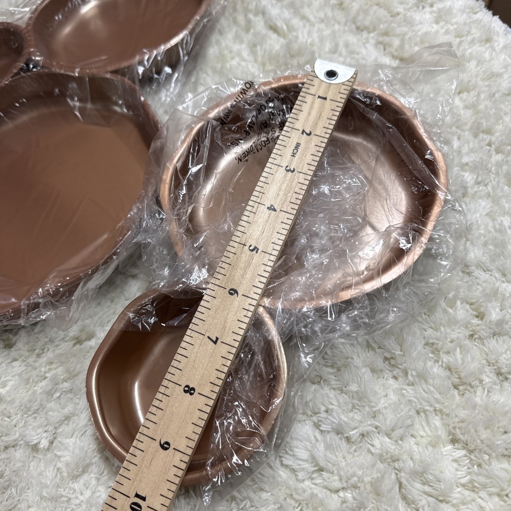 Copper Toned Sectional Compartment Trays Set of Three