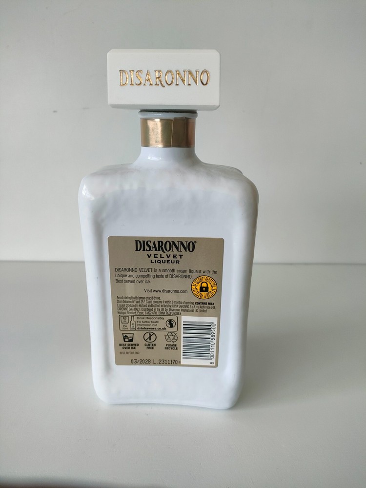 Empty Disaronno Velvet liqueur White Empty bottle 500ml