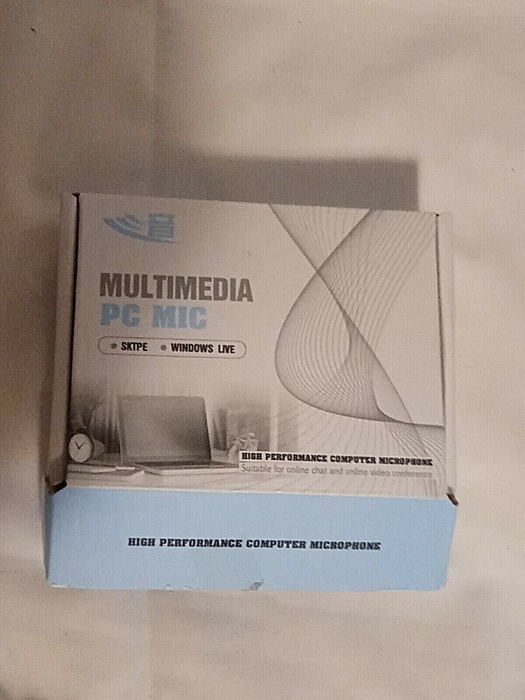 Multimedia PC Computer Microphone BLACK ~ New (Open Box) Tested Works