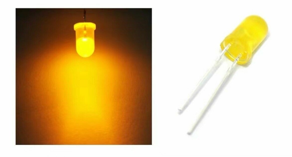100pcs 5mm Diffused LED Light White Yellow Red Blue Assorted Assortment DIY Set