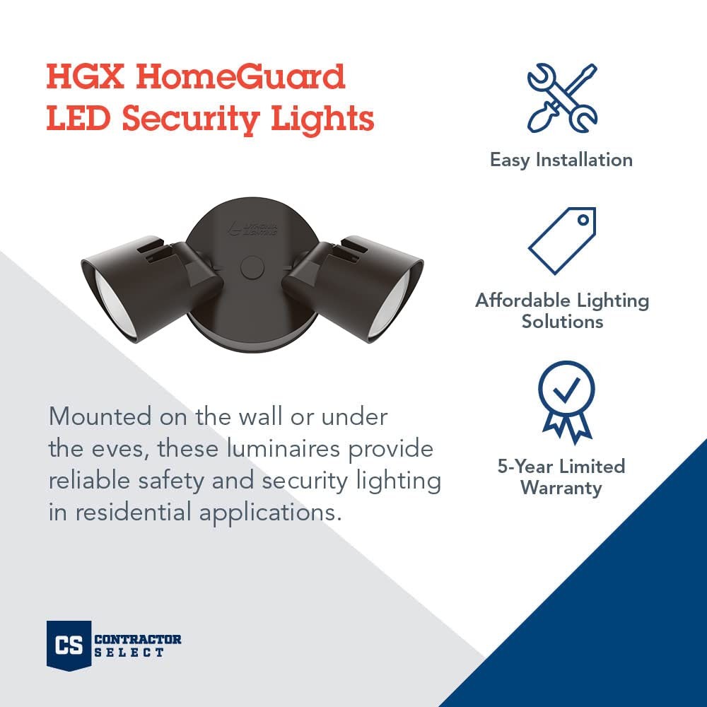 Lithonia Lighting HomeGuard 2-Light LED 2-Light, No Sensor, Dark Bronze
