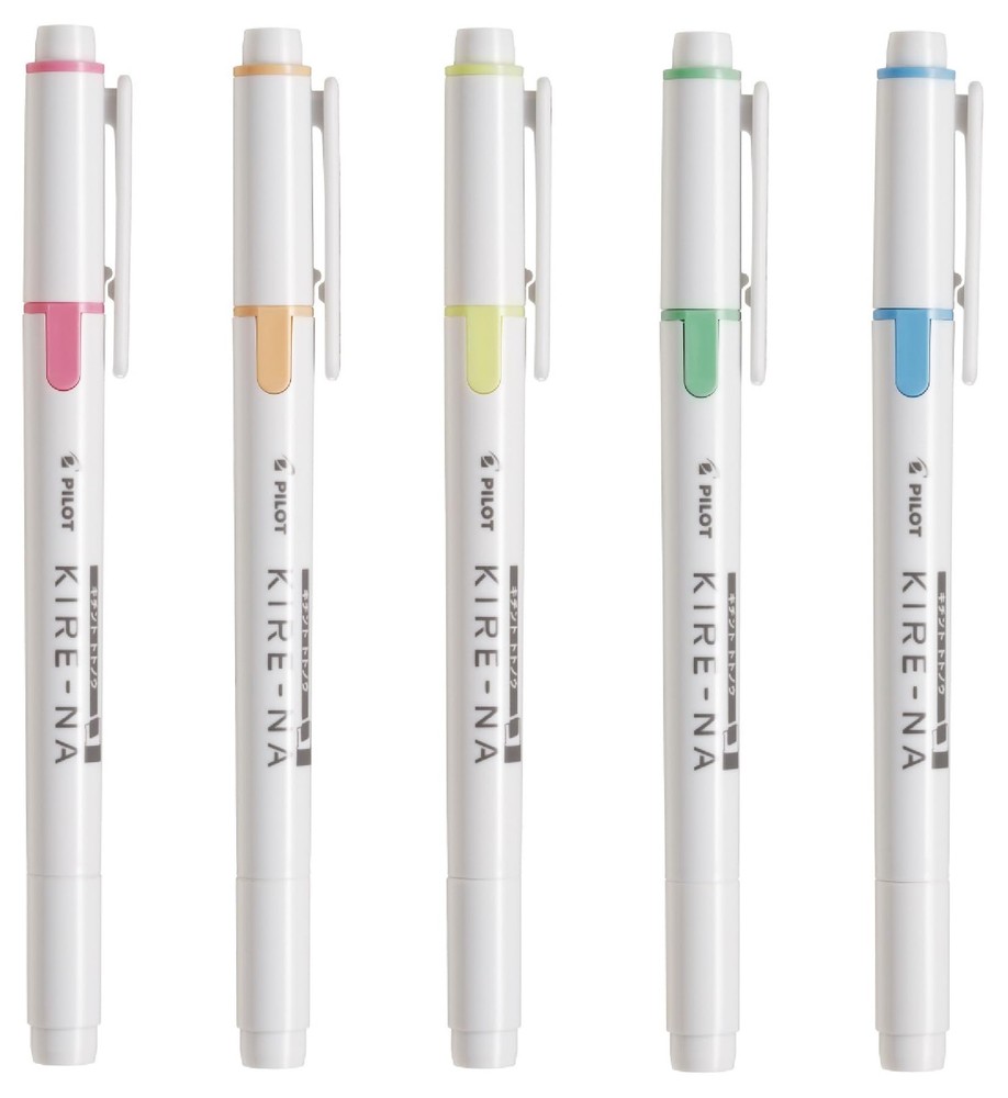 PILOT KIRE-NA Highlighter Set, Basic 5 1 Count (Pack of 5), 5-piece set