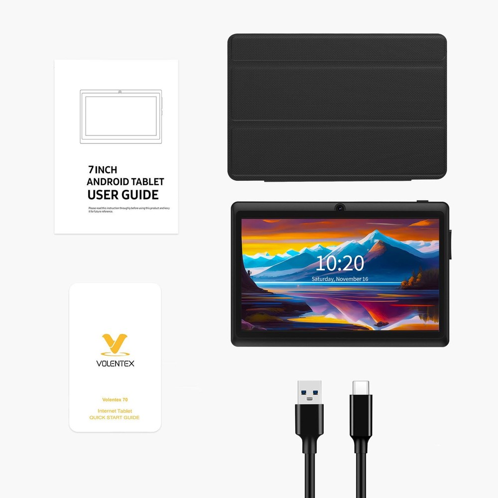 7 Inch Tablet, Quad Core Android 13 OS, 32GB ROM, WiFi, Bluetooth, Dual Camer...