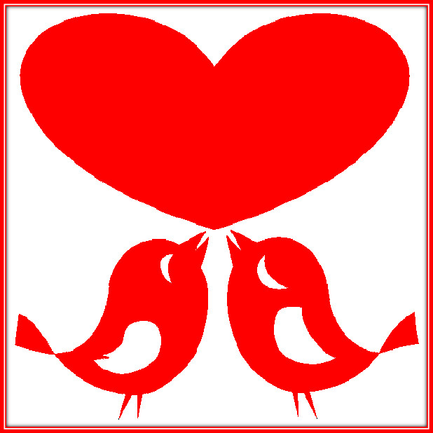 30 Custom Red Love Birds Personalized Address Labels