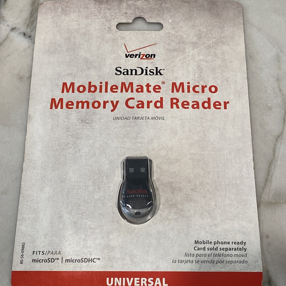 Verizon SanDisk MobileMate Micro Memory Card Reader NEW in PKG Universal