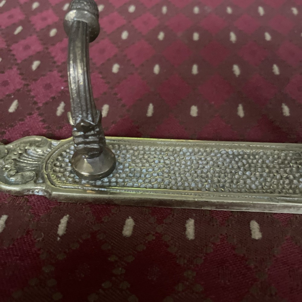 Vintage Brass 3 Hook Ornate Bracket W/ Pineapple Tips 10”