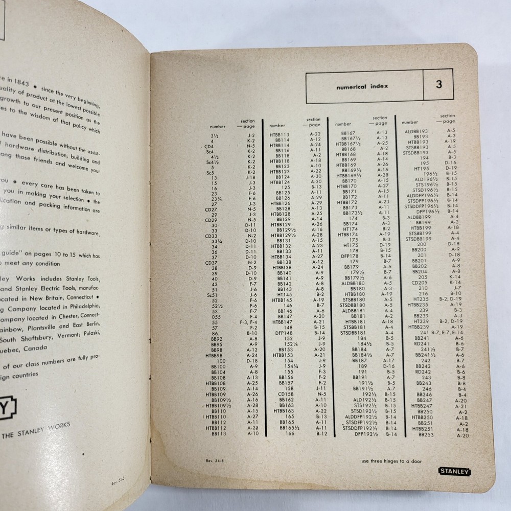 1950's Stanley Hardware Catalog No 71