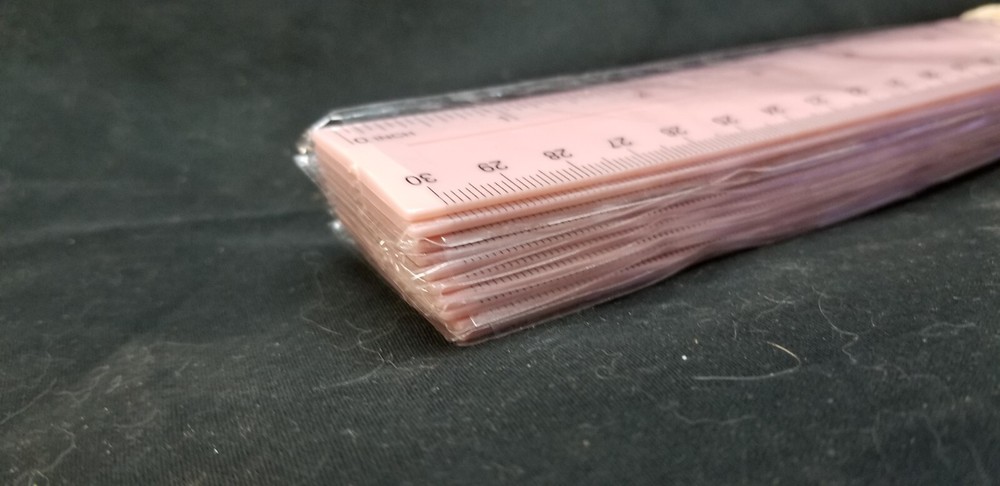 Pink Plastic Ruler Standard & Metric 10 Pack