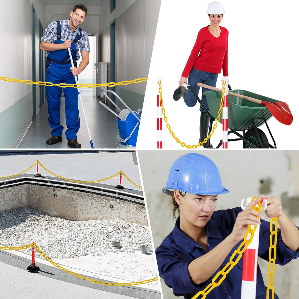 Weatherproof Yellow Plastic Barrier Chain - 1000Ft Safety & Crowd Control