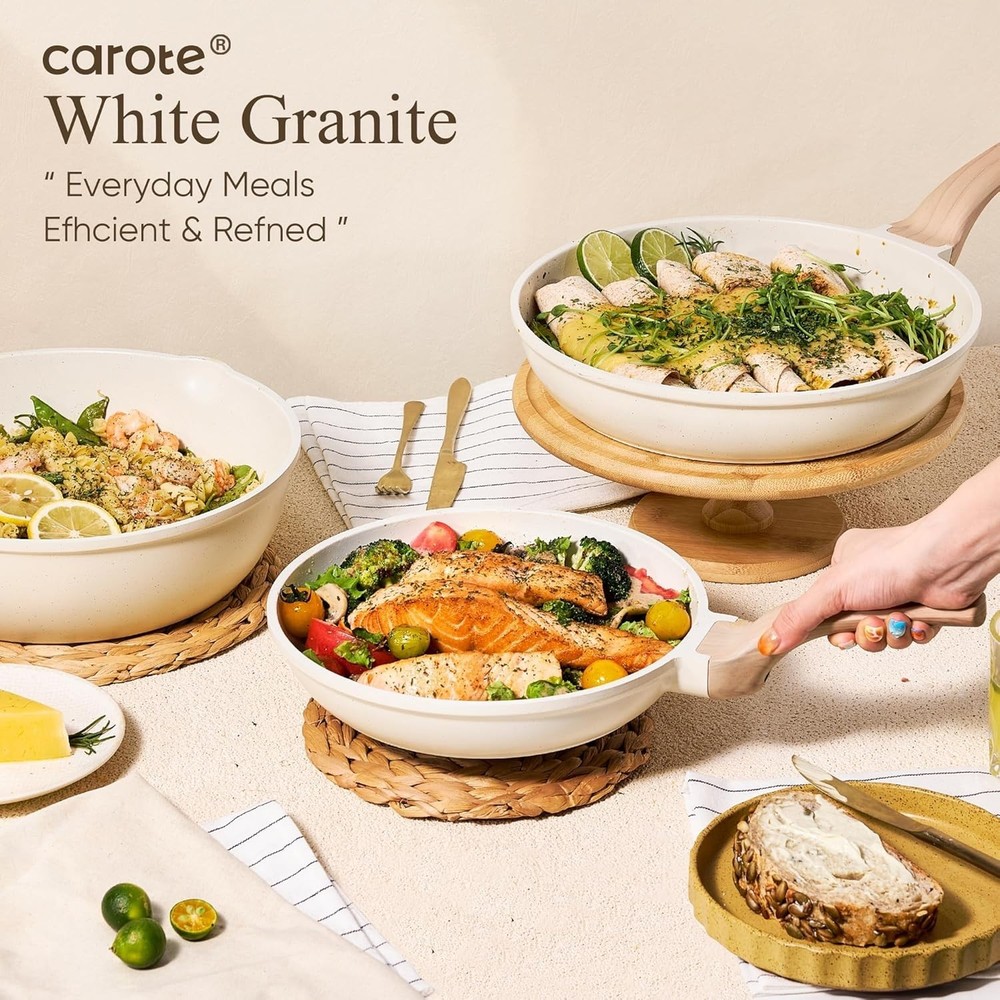Granite Nonstick Cookware Set, 21Pcs Induction Compatible