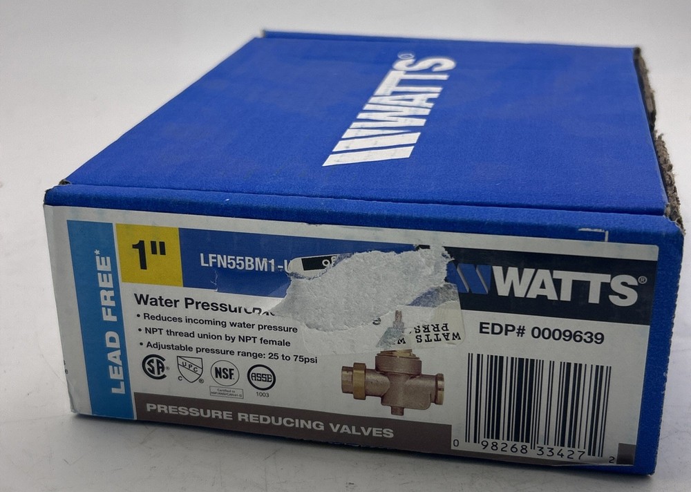 WATTS P/N: 9640~1" LFN55BM1 WATER PRESSURE REDUCING VALVE NEW
