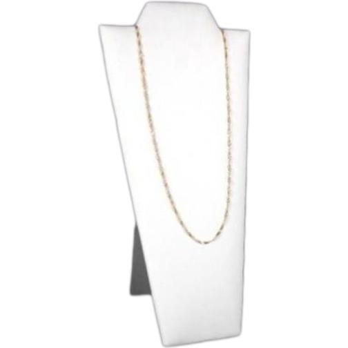 8 White Faux Leather Display Pendant Bust Risers