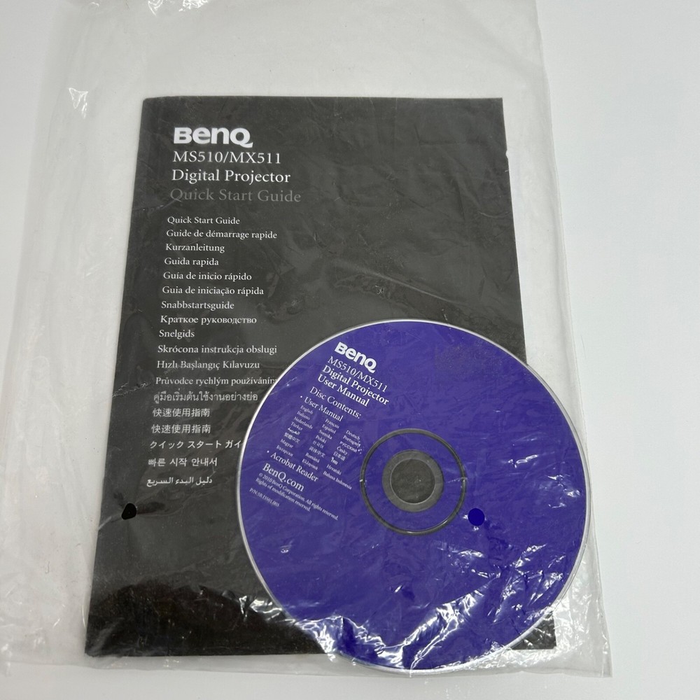 Benq MS510/MX511 Digital Quick Start Guide & CD-ROM Manual