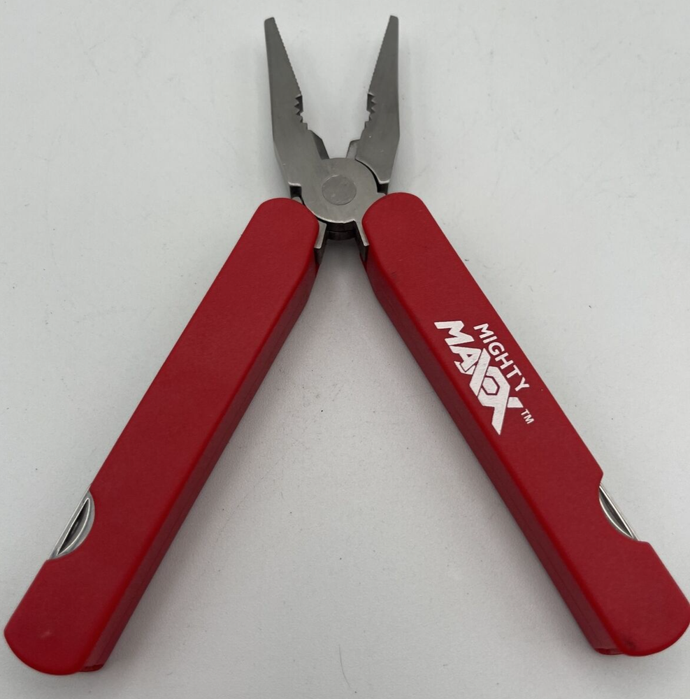 Mighty Maxx Pliers Multi Function Pocket Knife Tool -Red-