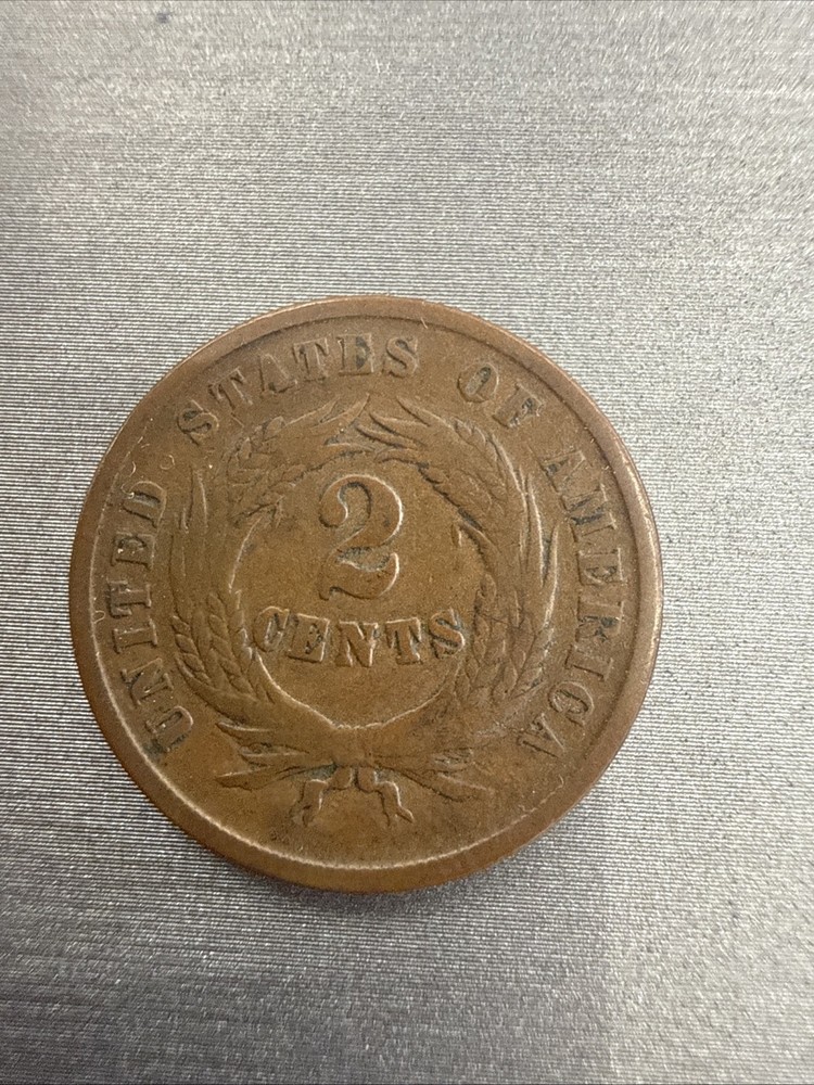 1864 large motto two 2 cent piece