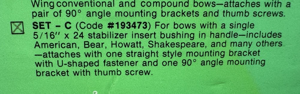 Vintage Browning Archery Sidekick Quiver System Mounting Bracket Set C 193473