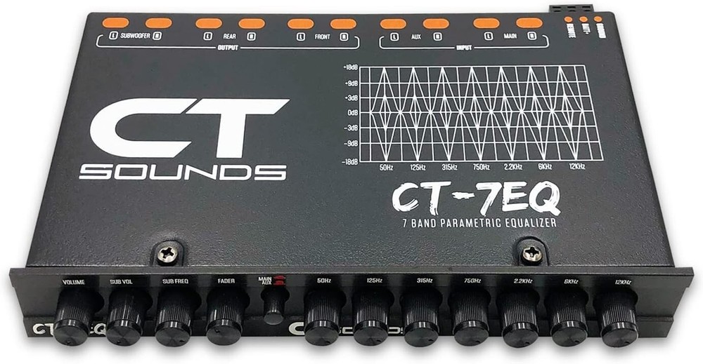 CT-7EQ 7 Band 1/2 Din Parametric Car Audio Equalizer