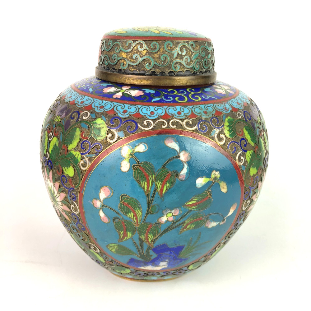 Vintage Chinese Cloisonne Ginger Jar