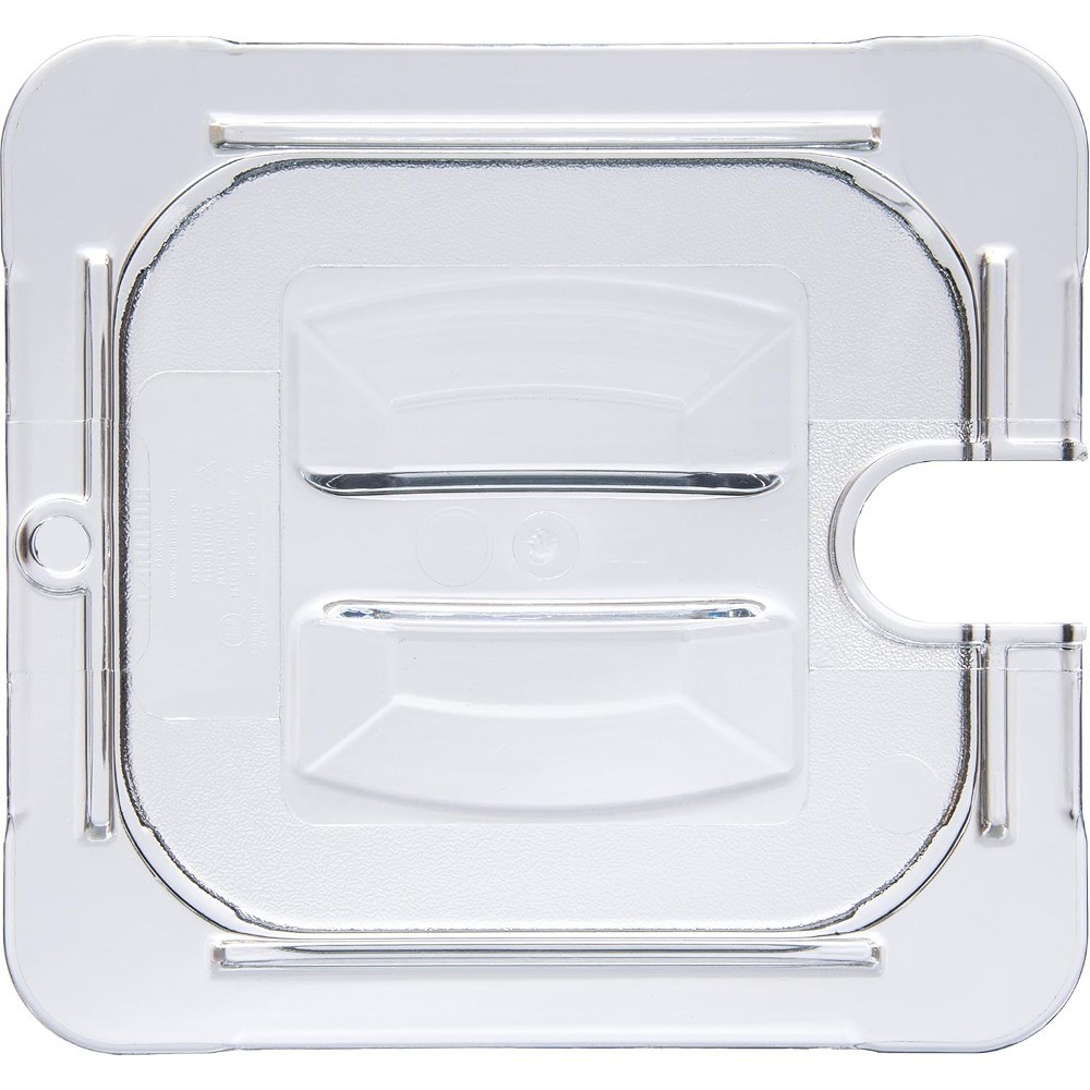 Universal Clear Polycarbonate Handled Notched Lid for Sixth Size Food Storage