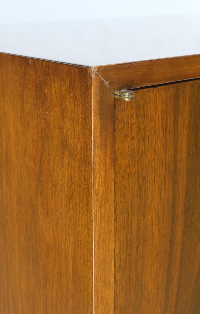 Ebonized Base Walnut Three Doors Mid-Century Modern Credenza Console Cabinet