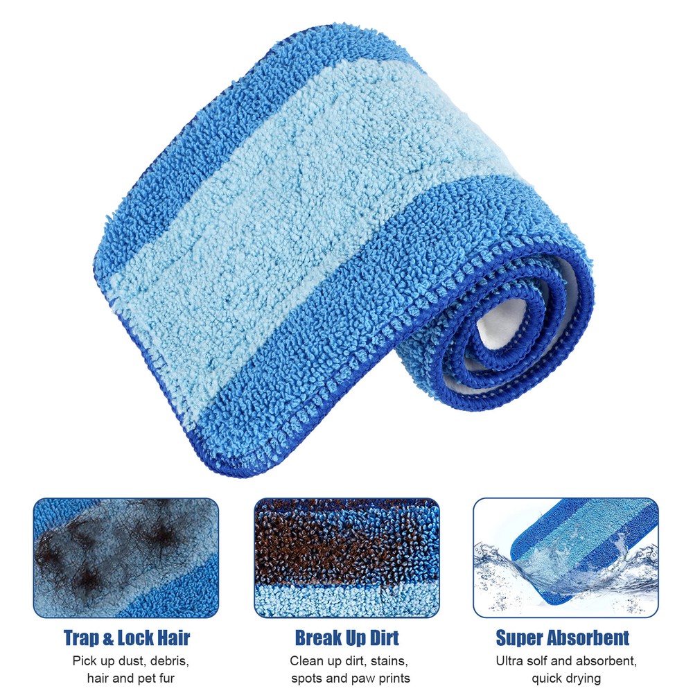 3PCS Replacement Microfiber Mop Pads Refill Reusable Cleaning For Bona 18 Inch