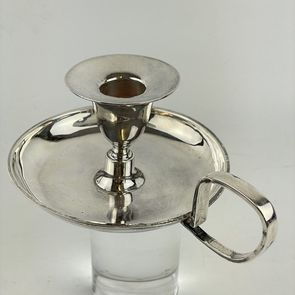 Vintage Solid Sterling Silver Chamberstick Candlestick 15cm