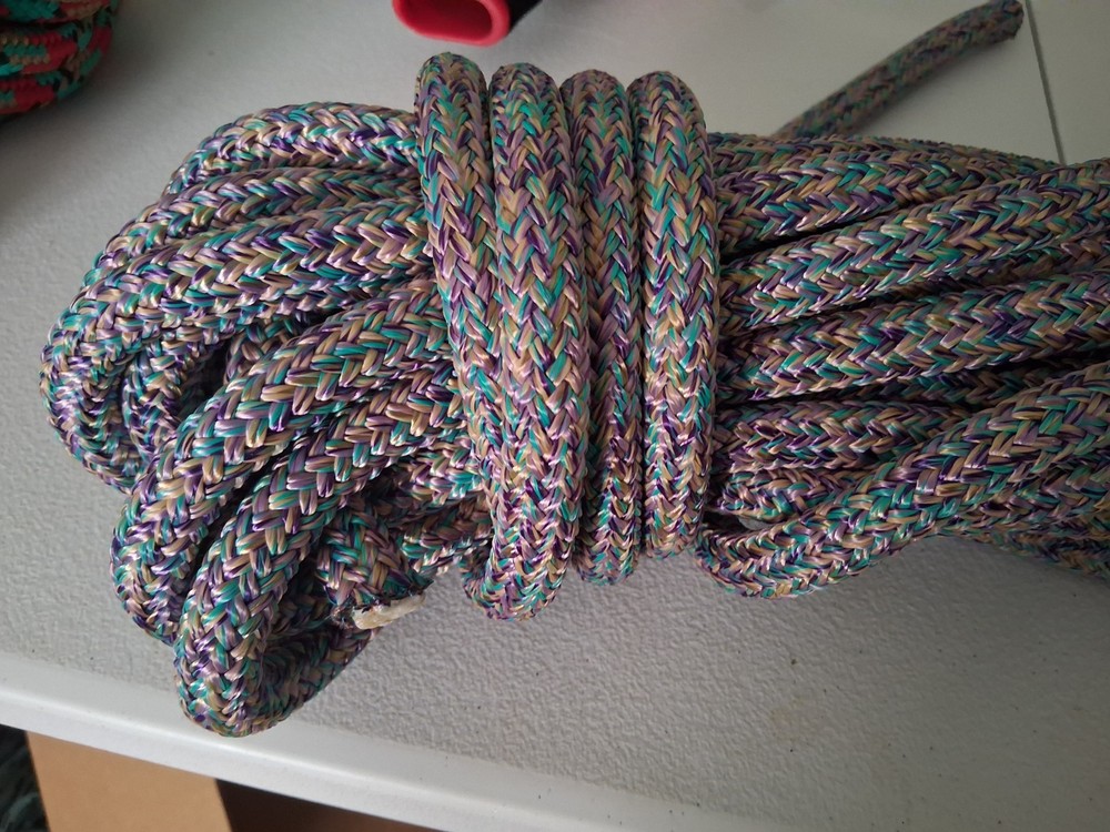 9/16 x 50 ft. Double Braid-Yacht Braid Polyester Rope. Purple Blend Plus