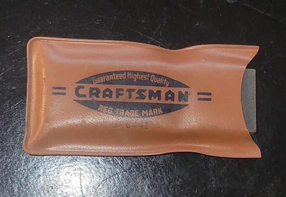 CRAFTSMAN POCKET SIZE KNIFE SHARPENING STONE w/ ORIGINAL CASE