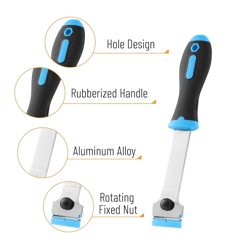 3-Pack Razor Blade Scraper Set w/ 80 Blades – Paint, Window & Sticker Tool