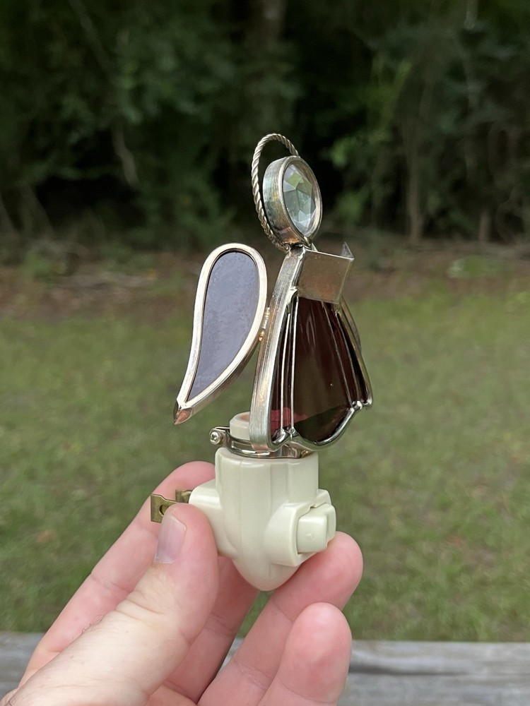 Vintage Stained Glass Angle Night Light – Eagle USA Plug