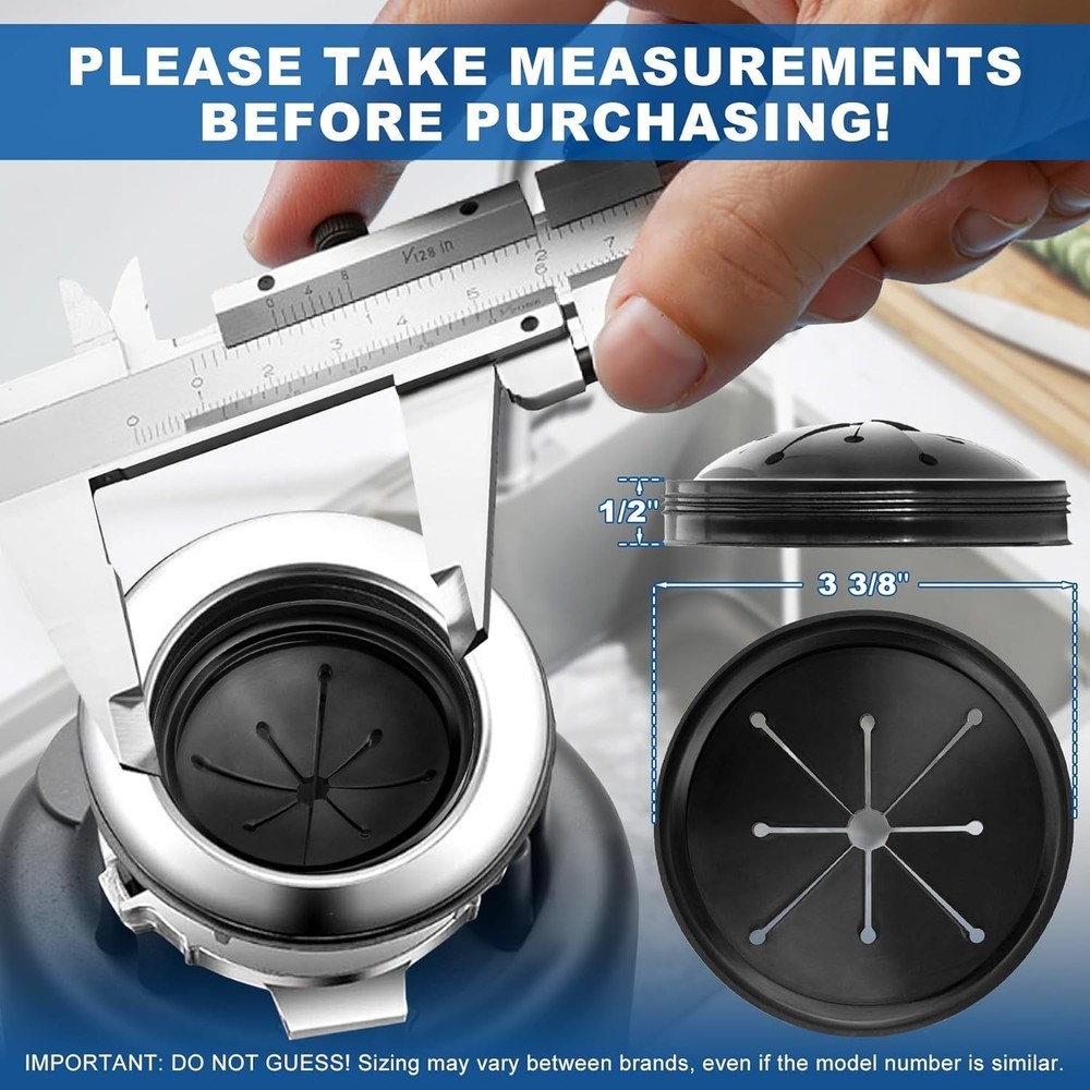 Multi-Function 3 3/8 Inch Garbage Disposal Sink Baffle - Noise and Splash Shield