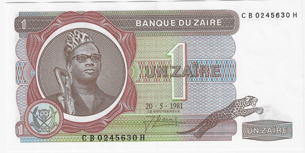 ZAIRE  1  ZAIRE  1981  PICK # 19b UNC.