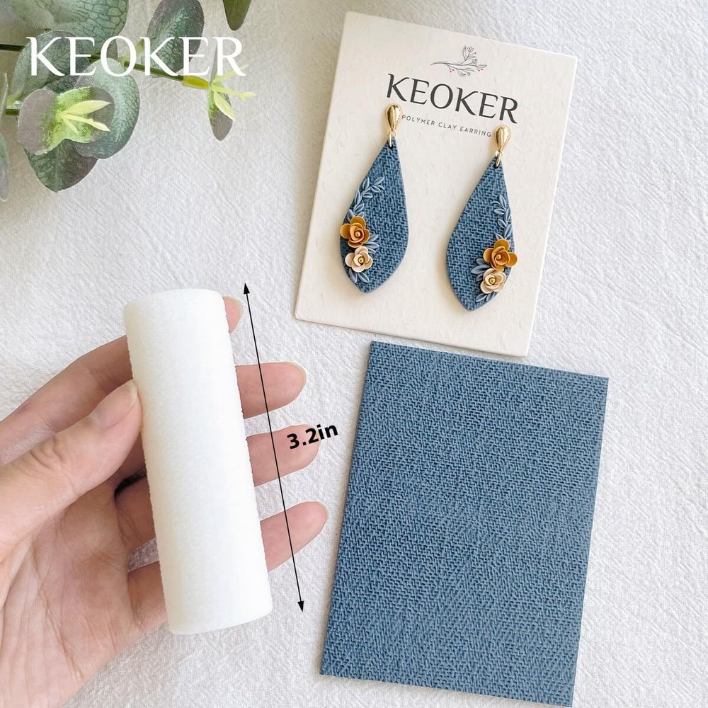 KEOKER Polymer Clay Texture Roller, Roller for Making 3pcs All
