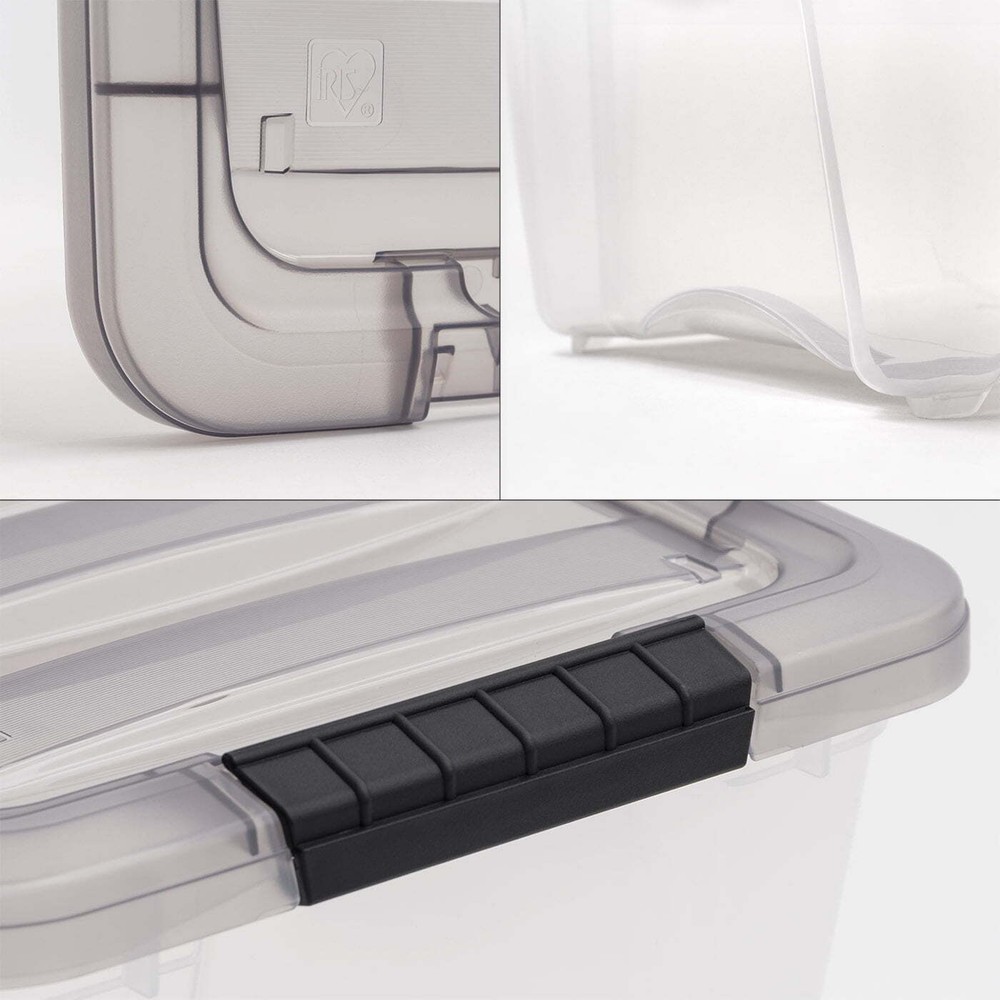 IRIS USA 28.2 Qt. Plastic Storage Bins with Lids,Totes 5Pk New
