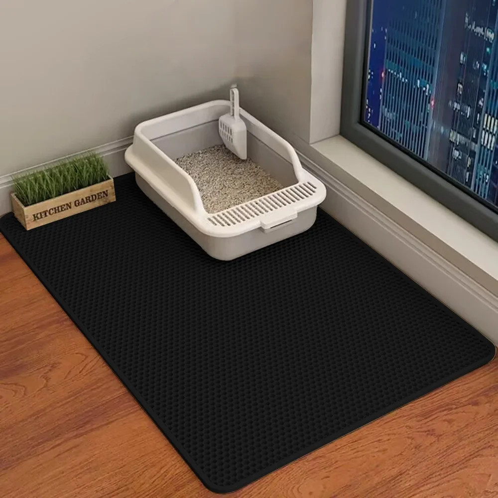 Cat Litter Mat Double Layer Waterproof Honeycomb Trapping Mat Washable Non-Slip