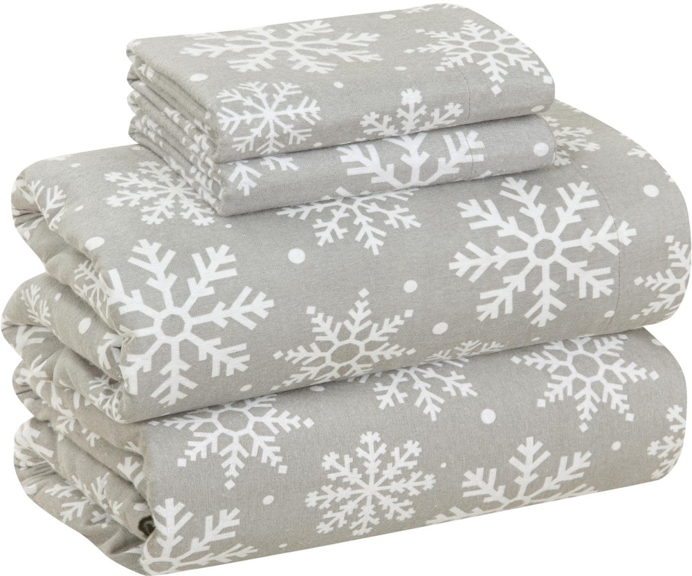 4 Piece 100% Cotton Flannel Sheets Full Size Bed Set - Warm & Extra Soft - De...