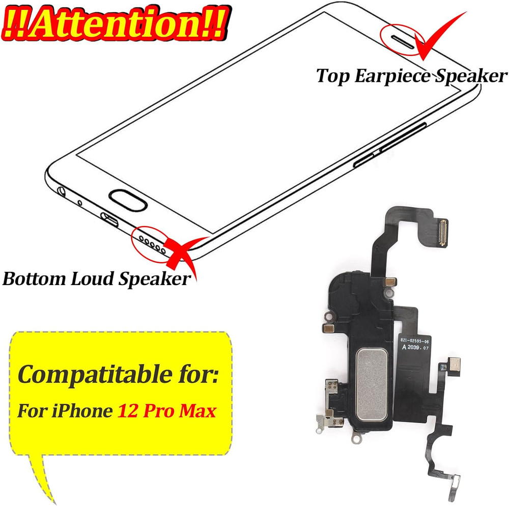 Earpiece for Iphone 12 Pro Max Ear Speaker Replacement for Iphone 12 Pro Max A24
