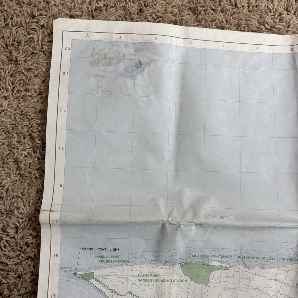 VTG Hawaii Military Installations Facilities Training Map DOUBLE SIDED 1976 BIG