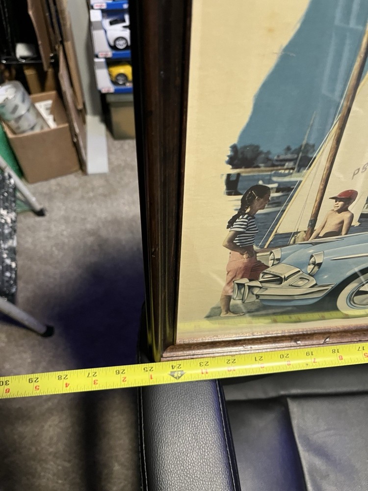 1955 STUDEBAKER COMMANDER CARDBOARD DEALER DISPLAY SIGN Professionally Framed