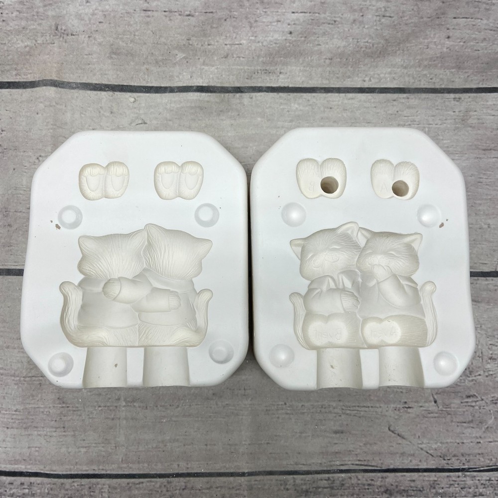 Vintage 1989 Dona’s Molds Ceramic Casting Mold Cat For Swing #D-650