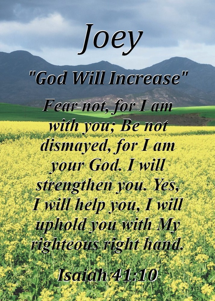 Joey  "God Will Increase" Keepsake Name Meaning Card Bible Verse