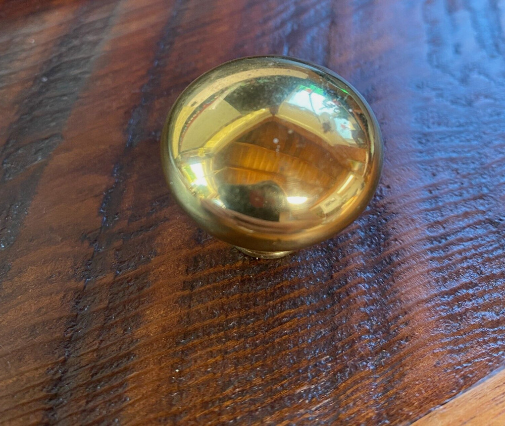 VINTAGE SOLID BRASS ROUND DOOR DRAWER PULLS KNOB